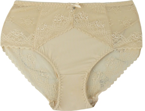 Pełne Opinające Majtki Damskie Figi Koronkowe Wysoki Stan 4XL kremowe
