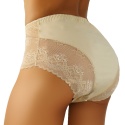 Pełne Opinające Majtki Damskie Figi Koronkowe Wysoki Stan 3XL kremowe