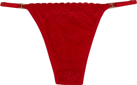 Seksi Stringi Koronkowe Majtki Damskie Figi S/M czerwone