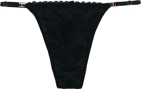 Seksi Stringi Koronkowe Majtki Damskie Figi L/XL czarne