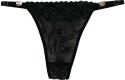 Seksi Stringi Koronkowe Majtki Damskie Figi L/XL czarno-beżowe