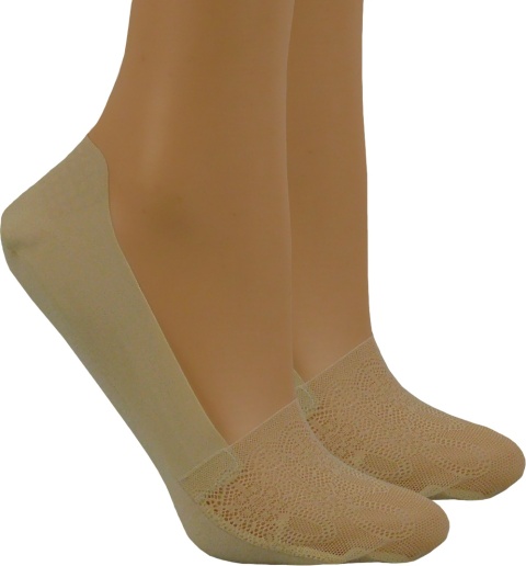 Stopki KoronkoweNiskie Skarpetki Damskie Laserowo Cięte szare 35-38