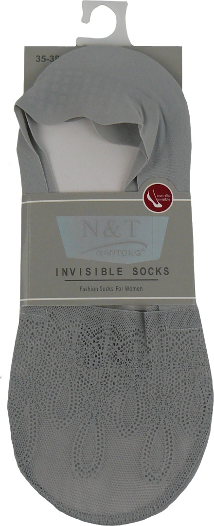 Stopki KoronkoweNiskie Skarpetki Damskie Laserowo Cięte szare 35-38