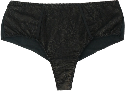 WYSOKI STAN BRAZYLIANY MAJTKI DAMSKIE figi PLUS SIZE czarno-beżowe 3XL