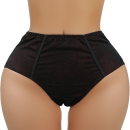 WYSOKI STAN BRAZYLIANY MAJTKI DAMSKIE figi PLUS SIZE czarno-czerwone 3XL