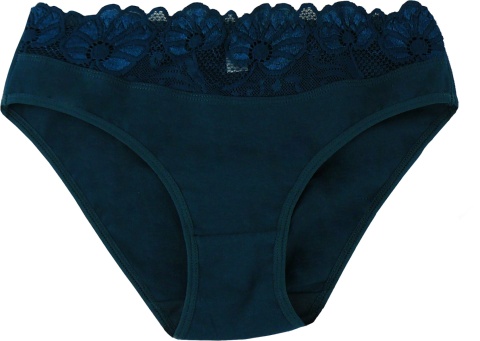Wygodne Bawełniane Majtki Damskie Figi z Koronką 4053 XXL zielone