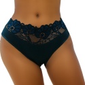 Wygodne Bawełniane Majtki Damskie Figi z Koronką 4053 XL zielone
