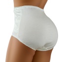 Wysoki Stan Majtki Damskie Figi Plus Size z Koronką 3XL ecru