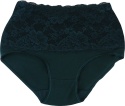 Wysoki Stan Majtki Damskie Figi Plus Size z Koronką 3XL zielone