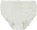 Wysoki Stan Pełne Koronkowe Figi Damskie Majtki Bawełniane 3XL ecru