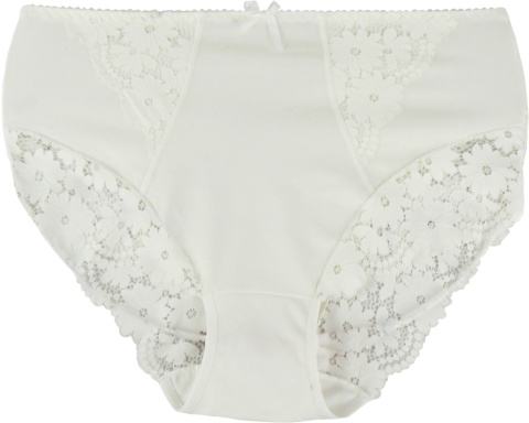 Wysoki Stan Pełne Koronkowe Figi Damskie Majtki Bawełniane 3XL ecru