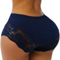 Wysoki Stan Pełne Koronkowe Figi Damskie Majtki Bawełniane 3XL granatowe