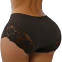Wysoki Stan Pełne Koronkowe Figi Damskie Majtki Bawełniane 3XL grafitowe