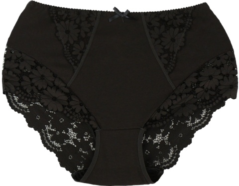 Wysoki Stan Pełne Koronkowe Figi Damskie Majtki Bawełniane 4XL grafitowe