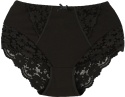 Wysoki Stan Pełne Koronkowe Figi Damskie Majtki Bawełniane 5XL grafitowe