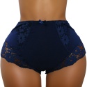 Wysoki Stan Pełne Koronkowe Figi Damskie Majtki Bawełniane 5XL granatowe