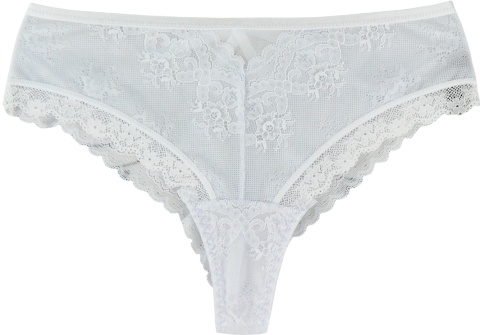 Zmysłowe Brazyliany Damskie Stringi Koronkowe Majtki L/XL białe
