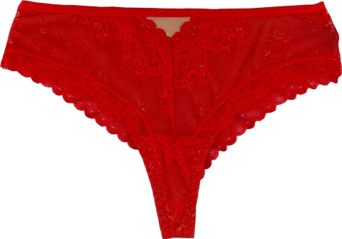 Zmysłowe Brazyliany Damskie Stringi Koronkowe Majtki M/L czerwone