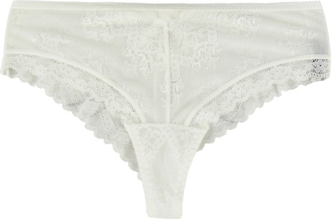 Zmysłowe Brazyliany Damskie Stringi Koronkowe Majtki XL/XXL ecru