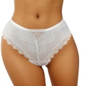 Zmysłowe Brazyliany Damskie Stringi Koronkowe Majtki XL/XXL białe