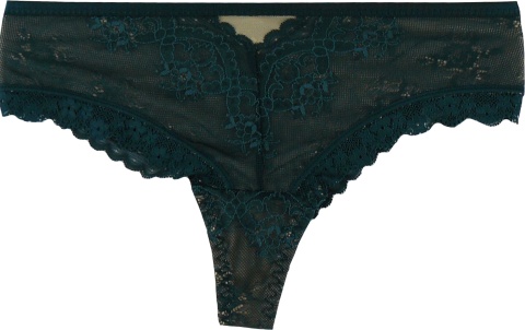 Zmysłowe Brazyliany Damskie Stringi Koronkowe Majtki M/L zielone