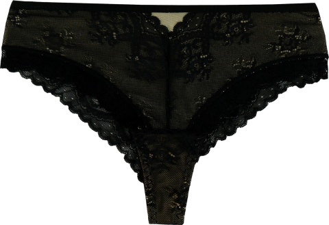 Zmysłowe Brazyliany Damskie Stringi Koronkowe Majtki M/L czarne