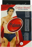 3X Slipy Męskie Klasyczne Majtki 100% Bawełniane Cotton World L