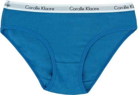 Kolorowe Jednolite Gładkie Damskie Majtki Figi Bawełniane M/L morskie
