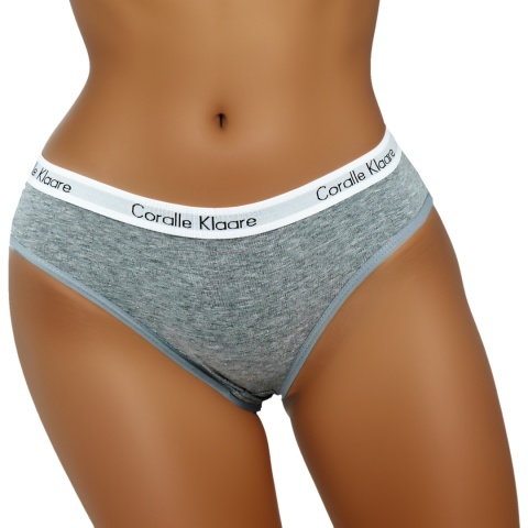 Kolorowe Jednolite Gładkie Damskie Majtki Figi Bawełniane M/L szare