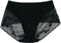 KAROMI Koronkowe Majtki Damskie Figi Wyższy Stan Wiskoza 4XL czarny