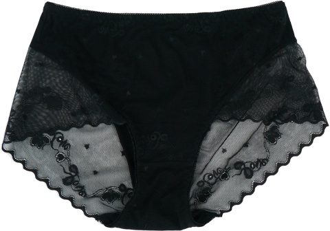 KAROMI Koronkowe Majtki Damskie Figi Wyższy Stan Wiskoza 4XL czarny