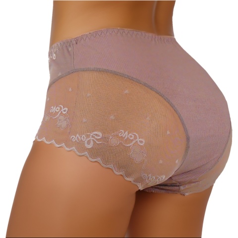 KAROMI Koronkowe Majtki Damskie Figi Wyższy Stan Wiskoza 3XL dusty pink