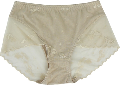 KAROMI Koronkowe Majtki Damskie Figi Wyższy Stan Wiskoza 4XL beż (nude)