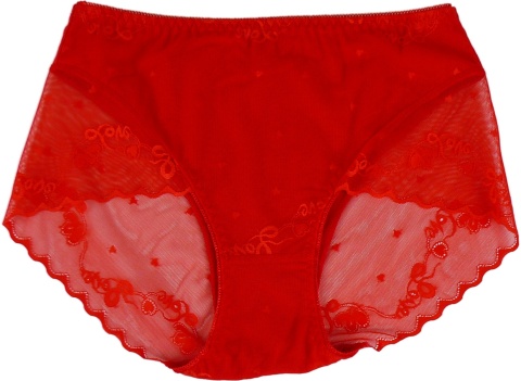 KAROMI Koronkowe Majtki Damskie Figi Wyższy Stan Wiskoza 4XL czerwone