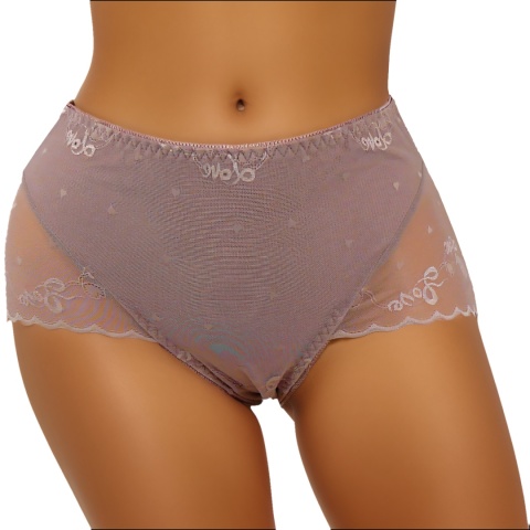 KAROMI Koronkowe Majtki Damskie Figi Wyższy Stan Wiskoza 4XL dusty pink