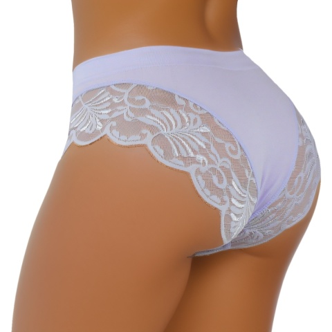 KAROMI MAJTKI DAMSKIE figi KORONKOWE roz. uniwersalny lawendowe