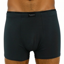 Męskie Gładkie Bokserki Wygodne Majtki Bambusowe M grafitowe