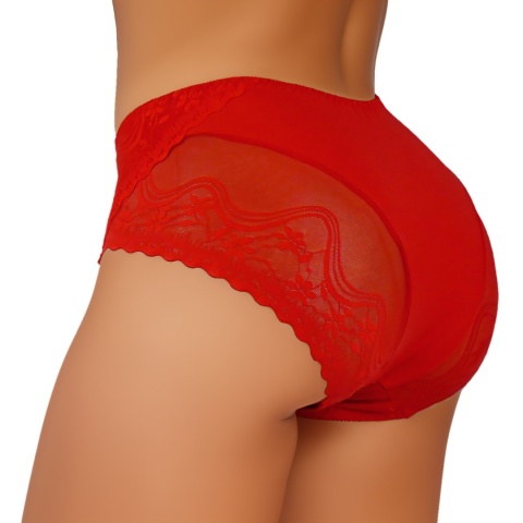 NEW WAVE D542 PIĘKNE FIGI KORONKOWE MAJTKI DAMSKIE 4XL czerwone