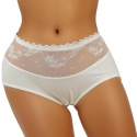 Pełne Majtki Damskie Figi z Wyższym Stanem WISKOZA 2XL ecru
