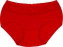 Pełne Majtki Damskie Figi z Wyższym Stanem WISKOZA 2XL czerwone