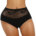 Pełne Majtki Damskie Figi z Wyższym Stanem WISKOZA 2XL czarne