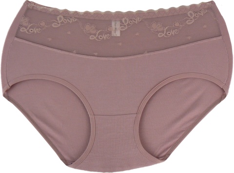 Pełne Majtki Damskie Figi z Wyższym Stanem WISKOZA 4XL dusty pink