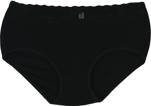 Pełne Majtki Damskie Figi z Wyższym Stanem WISKOZA 3XL czarne
