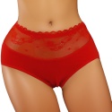 Pełne Majtki Damskie Figi z Wyższym Stanem WISKOZA 4XL czerwone