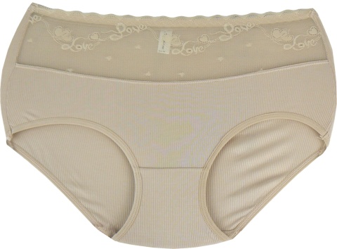 Pełne Majtki Damskie Figi z Wyższym Stanem WISKOZA 4XL beżowe (nude)