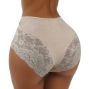 Plus Size Śliczne Majtki Damskie Bawełniane Figi Koronkowe 3XL beżowy