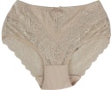 Plus Size Śliczne Majtki Damskie Bawełniane Figi Koronkowe 3XL beżowy