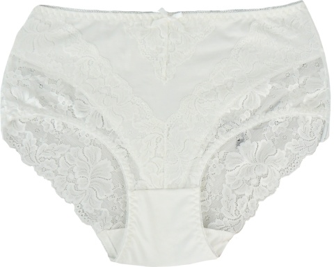 Plus Size Śliczne Majtki Damskie Bawełniane Figi Koronkowe 5XL ecru