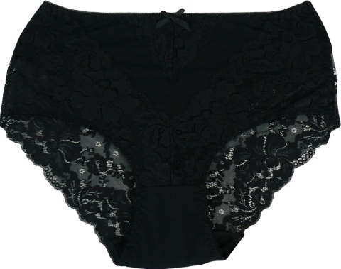 Plus Size Śliczne Majtki Damskie Bawełniane Figi Koronkowe 4XL czarne