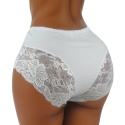 Plus Size Śliczne Majtki Damskie Bawełniane Figi Koronkowe 5XL białe